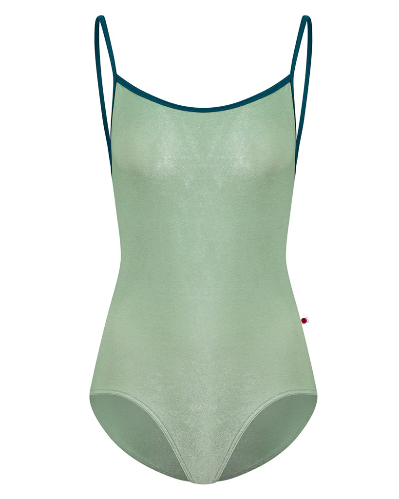 Yumiko Tamara with Velvet Horizontal Strap Low Back Camisole Leotard - Womens - Meadow / Zenith