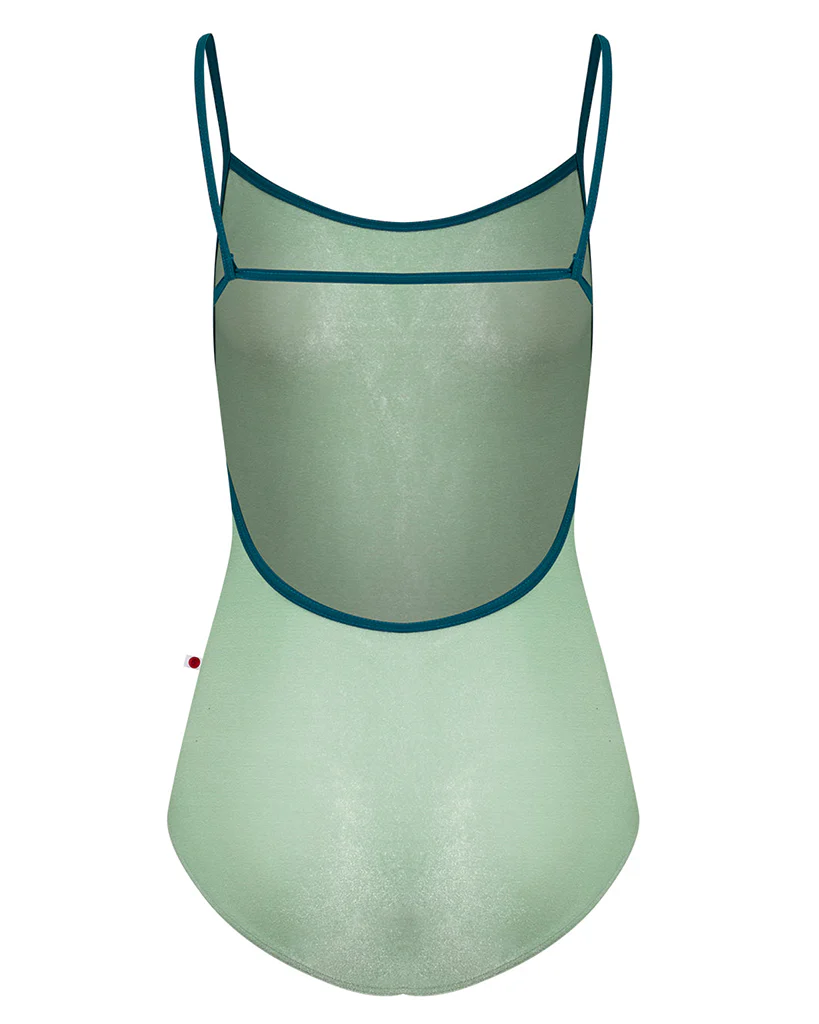 Yumiko Tamara with Velvet Horizontal Strap Low Back Camisole Leotard - Womens - Meadow / Zenith - Image 2